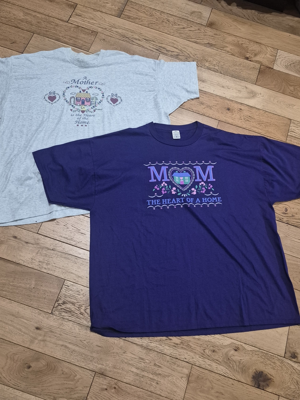 Mom The Heart of a Home Graphic Tee - Purple